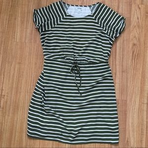 Forest green striped dress